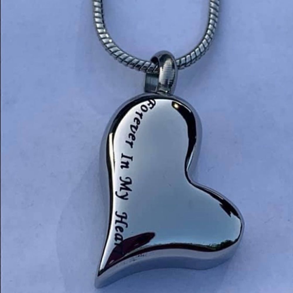 Stainless Heart Cremation Necklace  